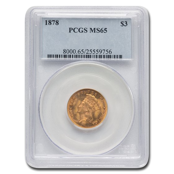 1878 $3 Gold Princess MS-65 PCGS 1878 $3 Gold Princess MS-65 PCGS