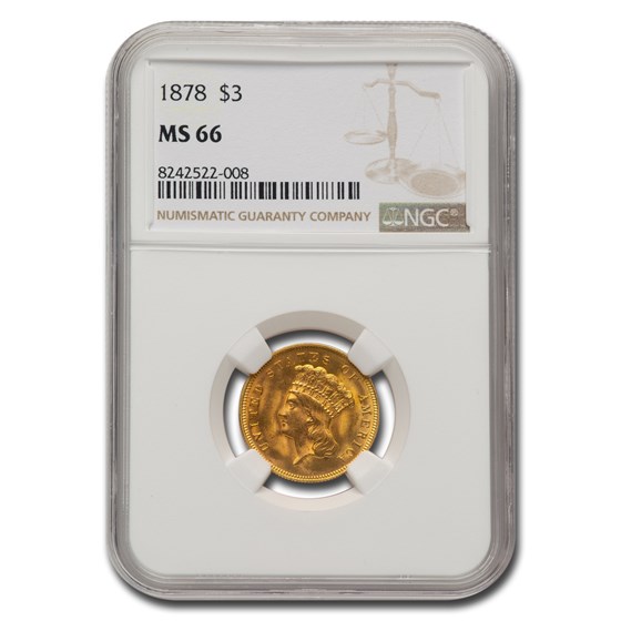 1878 $3 Gold Princess MS-66 NGC 1878 $3 Gold Princess MS-66 NGC