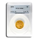 1878 $3 Gold Princess MS-66 PCGS