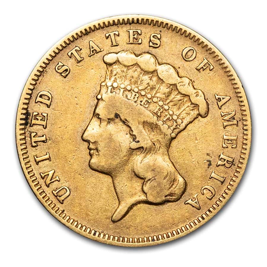 1878 $3 Gold Princess VF