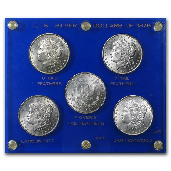 1878 5-Coin Morgan Dollar Set BU