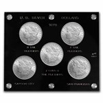 1878 5-Coin Morgan Dollar Variety Set BU (Capital Plastic)