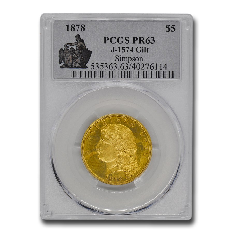 1878 $5 Gold Pattern PR-63 PCGS (J-1574 Gilt)