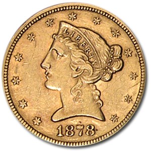 1878 $5 Liberty Gold Half Eagle AU 1878 $5 Liberty Gold Half Eagle AU