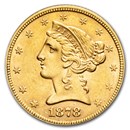 1878 $5 Liberty Gold Half Eagle AU