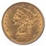 1878 $5 Liberty Gold Half Eagle MS-61 PCGS