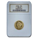 1878 $5 Liberty Gold Half Eagle MS-64 NGC