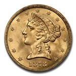 1878 $5 Liberty Gold Half Eagle MS-65 PCGS