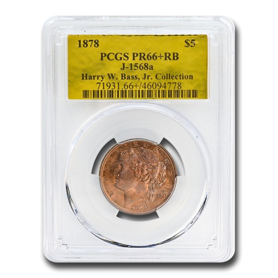 1878 $5 Pattern Half Eagle PR-66+ PCGS (RB, J-1568a, Bass Jr.)