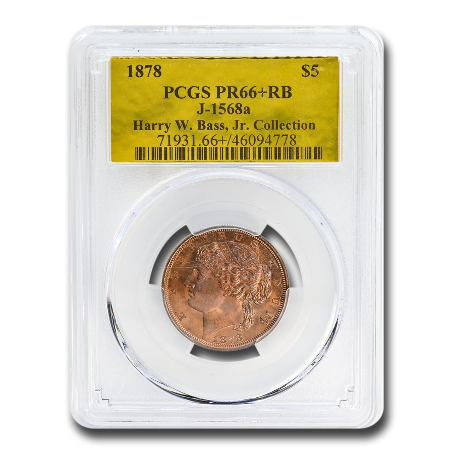 1878 $5 Pattern Half Eagle PR-66+ PCGS (RB, J-1568a, Bass Jr.)