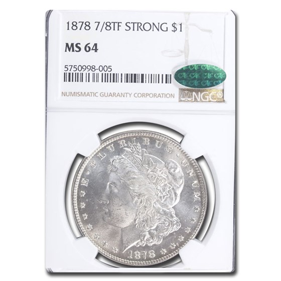 1878 7/8 TF Morgan Dollar MS-64 NGC CAC (Strong) 1878 7/8 TF Morgan Dollar MS-64 NGC CAC (Strong)