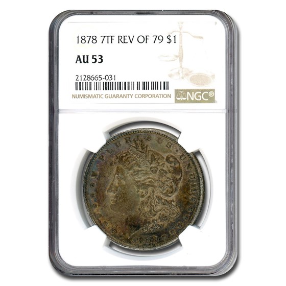 1878 7 TF Rev of 79 Morgan Dollar AU-53 NGC 1878 7 TF Rev of 79 Morgan Dollar AU-53 NGC