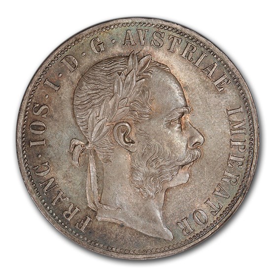 1878 Austria Silver 2 Florin Franz Joseph I MS-65 PCGS 1878 Austria Silver 2 Florin Franz Joseph I MS-65 PCGS