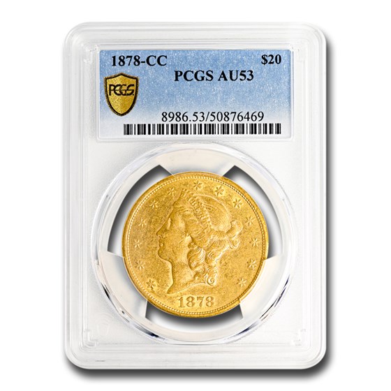 1878-CC $20 Liberty Gold Double Eagle AU-53 PCGS 1878-CC $20 Liberty Gold Double Eagle AU-53 PCGS