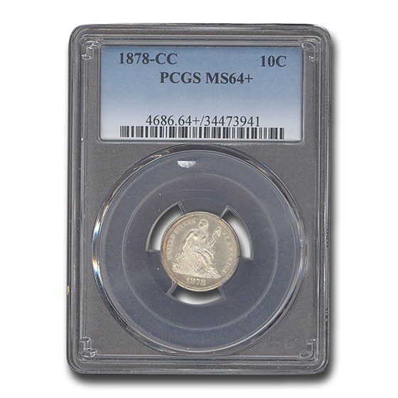 1878-CC Liberty Seated Dime MS-64+ PCGS 1878-CC Liberty Seated Dime MS-64+ PCGS