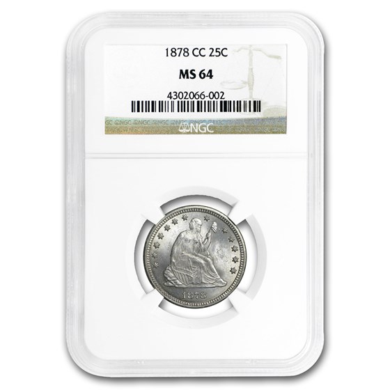 1878-CC Liberty Seated Quarter MS-64 NGC 1878-CC Liberty Seated Quarter MS-64 NGC