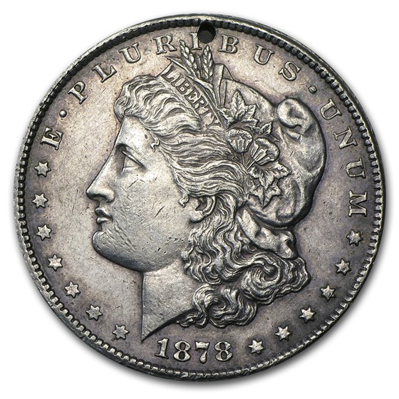 1878-CC Morgan Dollar AU Details (Holed) 1878-CC Morgan Dollar AU Details (Holed)