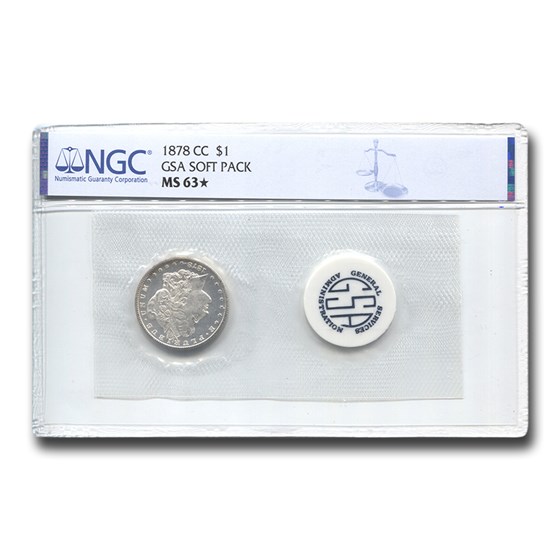 1878-CC Morgan Dollar MS-63* NGC (GSA Soft Pack) 1878-CC Morgan Dollar MS-63* NGC (GSA Soft Pack)