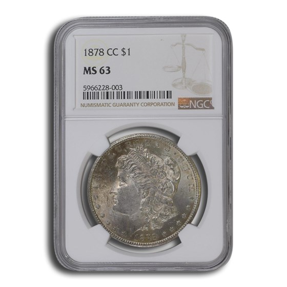 1878-CC Morgan Dollar MS-63 NGC (USE 10342) 1878-CC Morgan Dollar MS-63 NGC (USE 10342)
