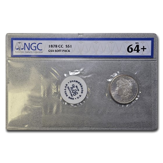 1878-CC Morgan Dollar MS-64+ NGC (Toned, GSA Soft Pack) 1878-CC Morgan Dollar MS-64+ NGC (Toned, GSA Soft Pack)