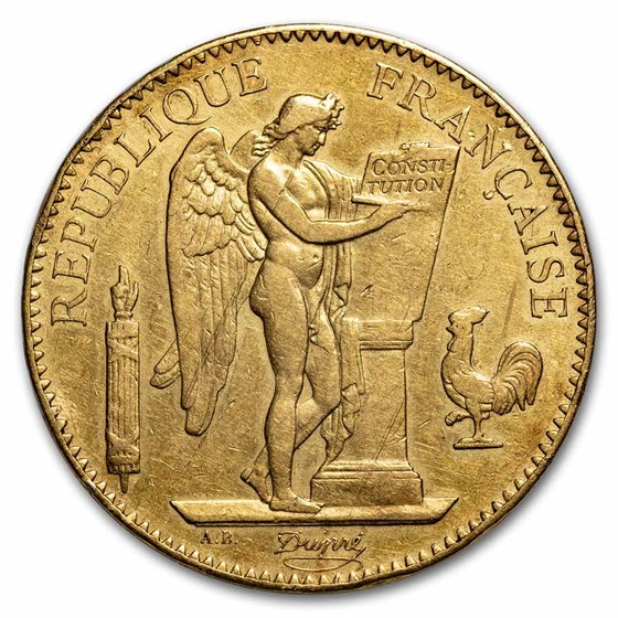 1878 France Gold 100 Francs Lucky Angel AU 1878 France Gold 100 Francs Lucky Angel AU
