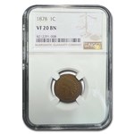 1878 Indian Head Cent VF-20 NGC (Brown)