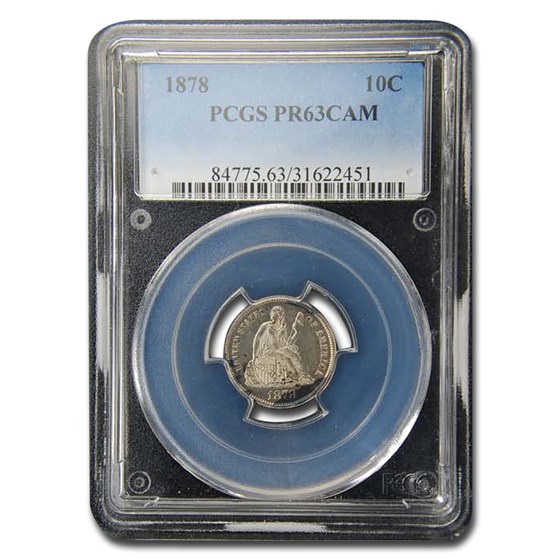 1878 Liberty Seated Dime PR-63 Cameo PCGS 1878 Liberty Seated Dime PR-63 Cameo PCGS