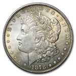 1878 Morgan Dollar 7/8 Tailfeathers BU Details (Cleaned)