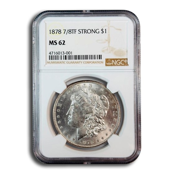 1878 Morgan Dollar 7/8 TF MS-62 NGC (Strong)