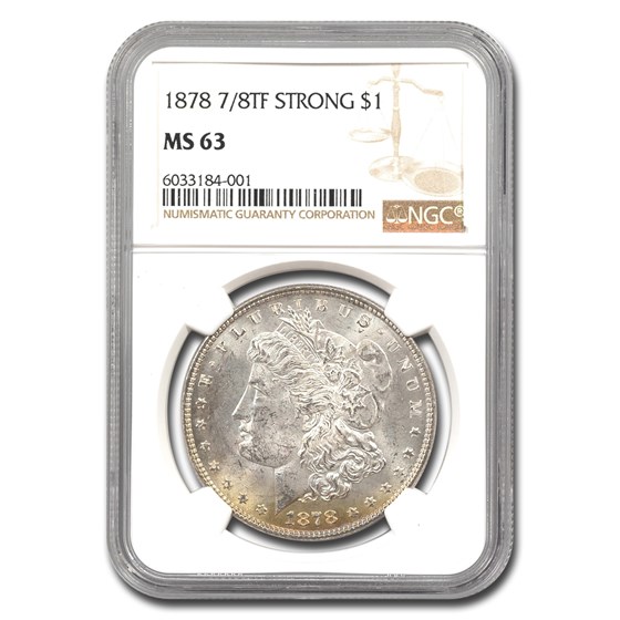 1878 Morgan Dollar 7/8 TF MS-63 NGC (Strong)