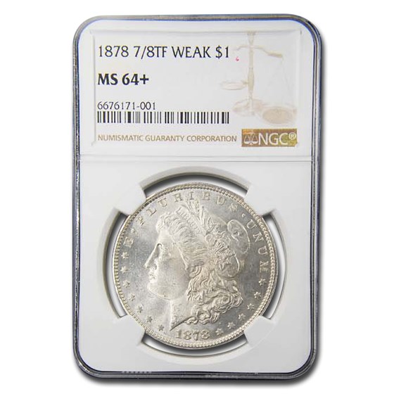 1878 Morgan Dollar 7/8 TF MS-64+ NGC (Weak) 1878 Morgan Dollar 7/8 TF MS-64+ NGC (Weak)