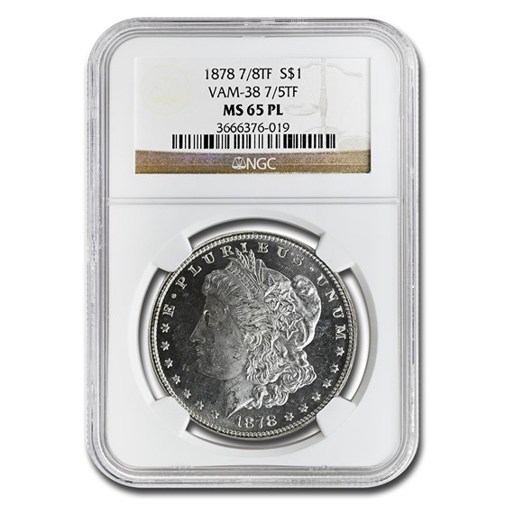 1878 Morgan Dollar 7/8 TF MS-65 NGC (PL, VAM-38 7/5TF) 1878 Morgan Dollar 7/8 TF MS-65 NGC (PL, VAM-38 7/5TF)