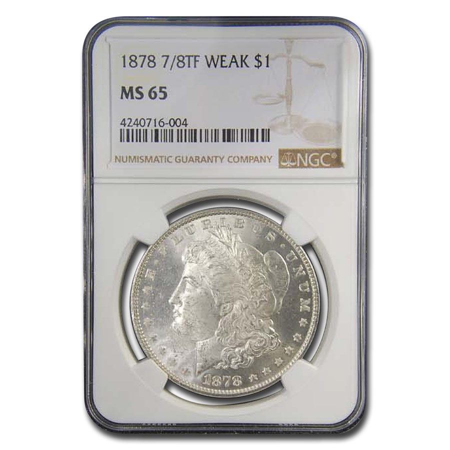 1878 Morgan Dollar 7/8 TF MS-65 NGC (VAM-33 7/4TF)
