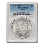 1878 Morgan Dollar 7/8 TF MS-65 PCGS (Strong)