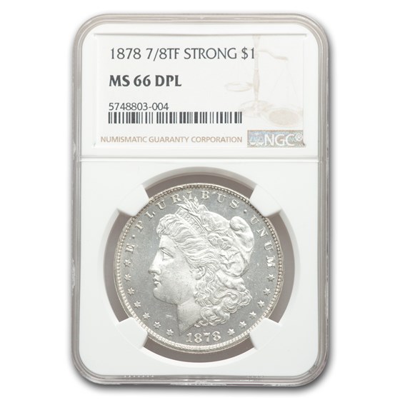 1878 Morgan Dollar 7/8 TF MS-66 NGC (DPL, Strong) 1878 Morgan Dollar 7/8 TF MS-66 NGC (DPL, Strong)