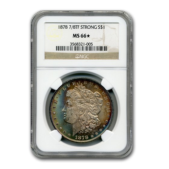 1878 Morgan Dollar 7/8 TF MS-66* NGC (Strong, Beautiful Toning) 1878 Morgan Dollar 7/8 TF MS-66* NGC (Strong, Beautiful Toning)