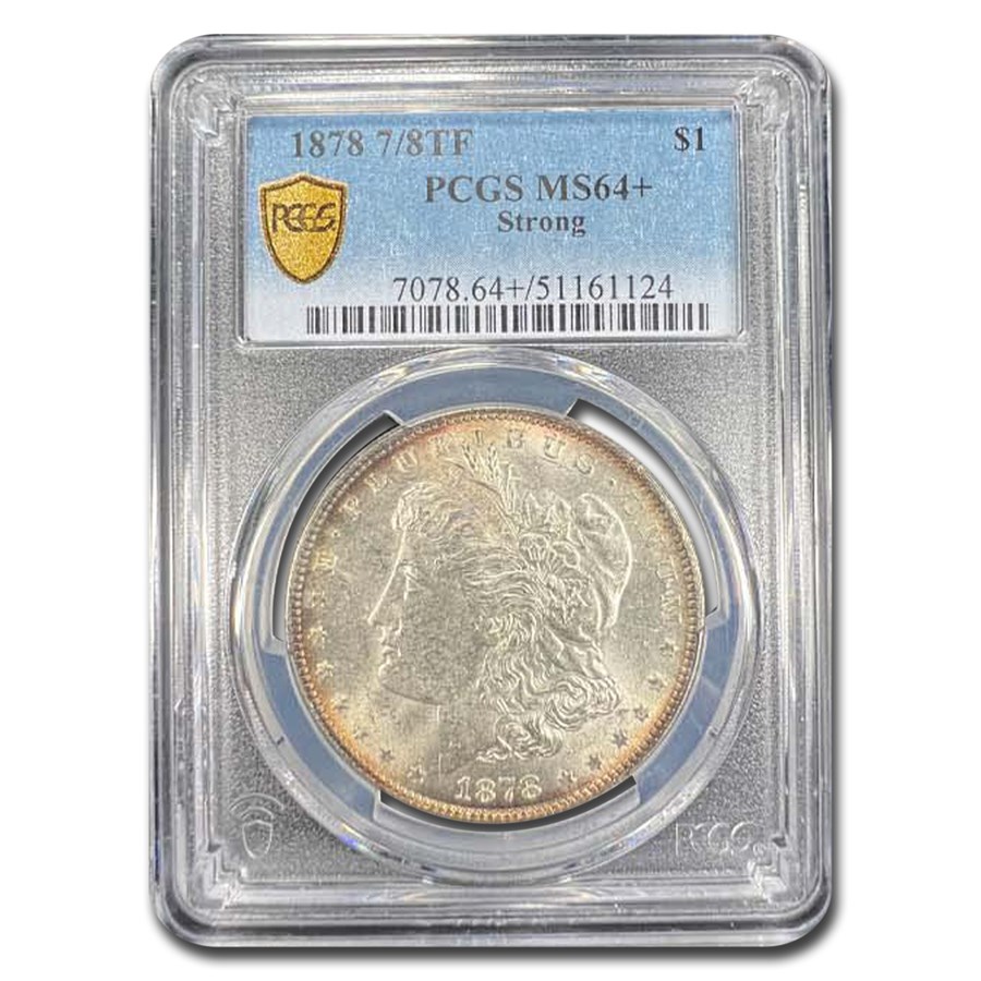 1878 Morgan Dollar 7/8 TF Strong MS-64+ Plus PCGS