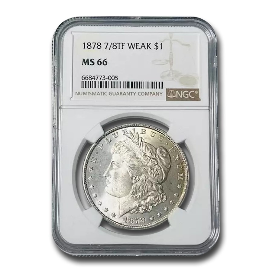 1878 Morgan Dollar 7/8TF MS-66 NGC (Weak)