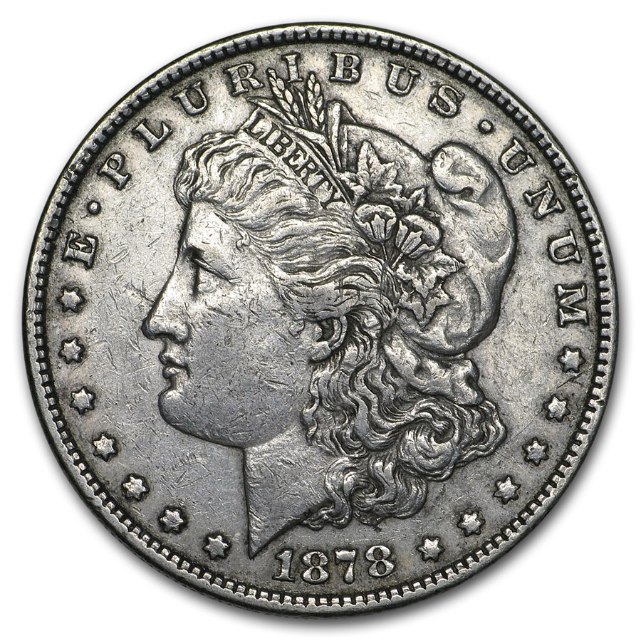 1878 Morgan Dollar 7 Tailfeathers Rev of 78 XF Details (Cleaned)
