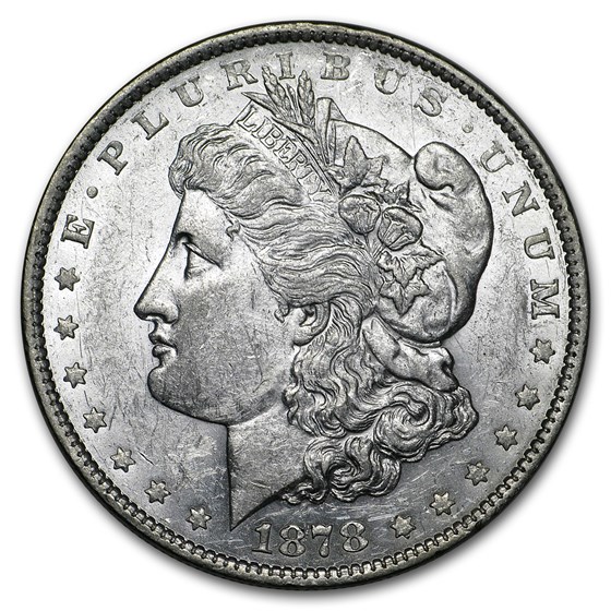 1878 Morgan Dollar 7 Tailfeathers Rev of 79 AU-58 1878 Morgan Dollar 7 Tailfeathers Rev of 79 AU-58