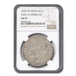 1878 Morgan Dollar 7 TF AU-53 PCGS (VAM-123 Spiked Eye)
