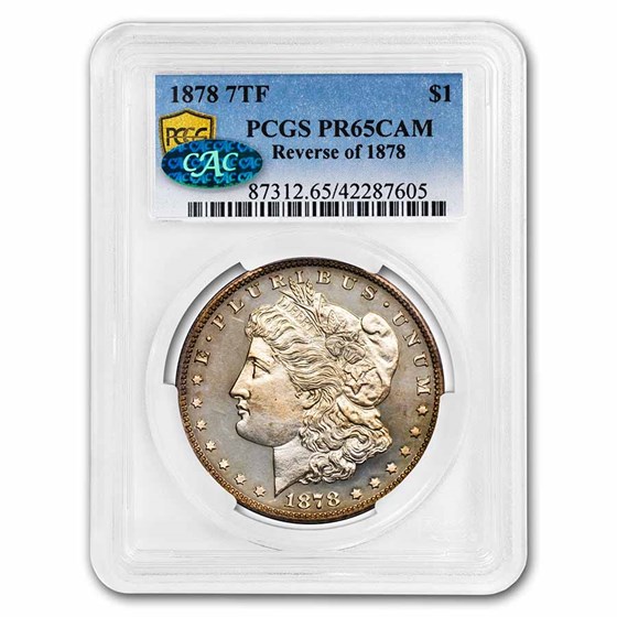 1878 Morgan Dollar 7 TF PR-65 Cameo PCGS CAC (Reverse of 1878) 1878 Morgan Dollar 7 TF PR-65 Cameo PCGS CAC (Reverse of 1878)