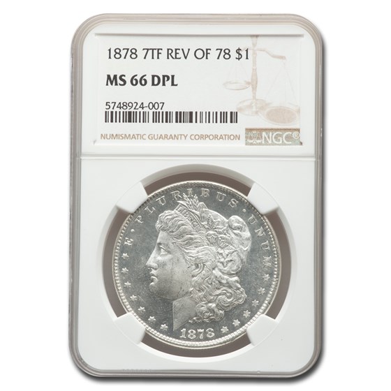 1878 Morgan Dollar 7 TF Rev of 78 DPL MS-66 NGC 1878 Morgan Dollar 7 TF Rev of 78 DPL MS-66 NGC