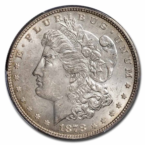 1878 Morgan Dollar 7 TF Rev of 78 MS-63 PCGS 1878 Morgan Dollar 7 TF Rev of 78 MS-63 PCGS