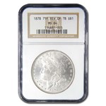 1878 Morgan Dollar 7 TF Rev of 78 MS-64 NGC