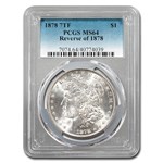 1878 Morgan Dollar 7 TF Rev of 78 MS-64 PCGS