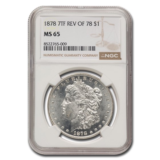 1878 Morgan Dollar 7 TF Rev of 78 MS-65 NGC 1878 Morgan Dollar 7 TF Rev of 78 MS-65 NGC