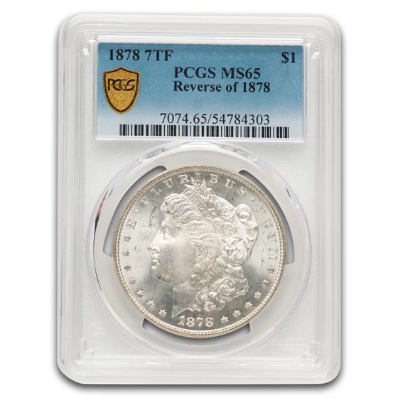 1878 Morgan Dollar 7 TF Rev of 78 MS-65 PCGS