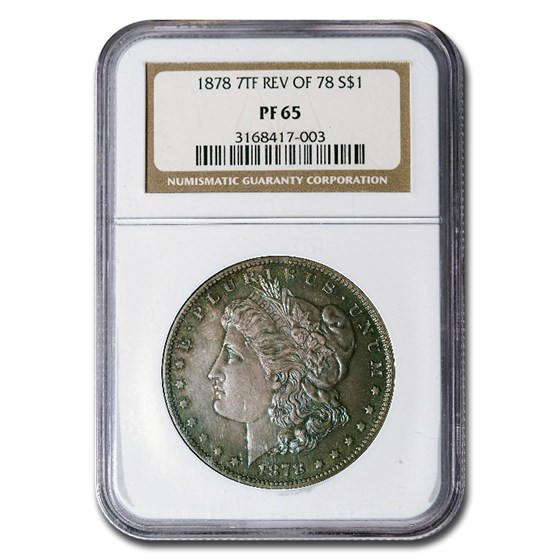 1878 Morgan Dollar 7 TF Rev of 78 PF-65 NGC 1878 Morgan Dollar 7 TF Rev of 78 PF-65 NGC