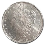 1878 Morgan Dollar 7 TF Rev of 79 MS-62 NGC